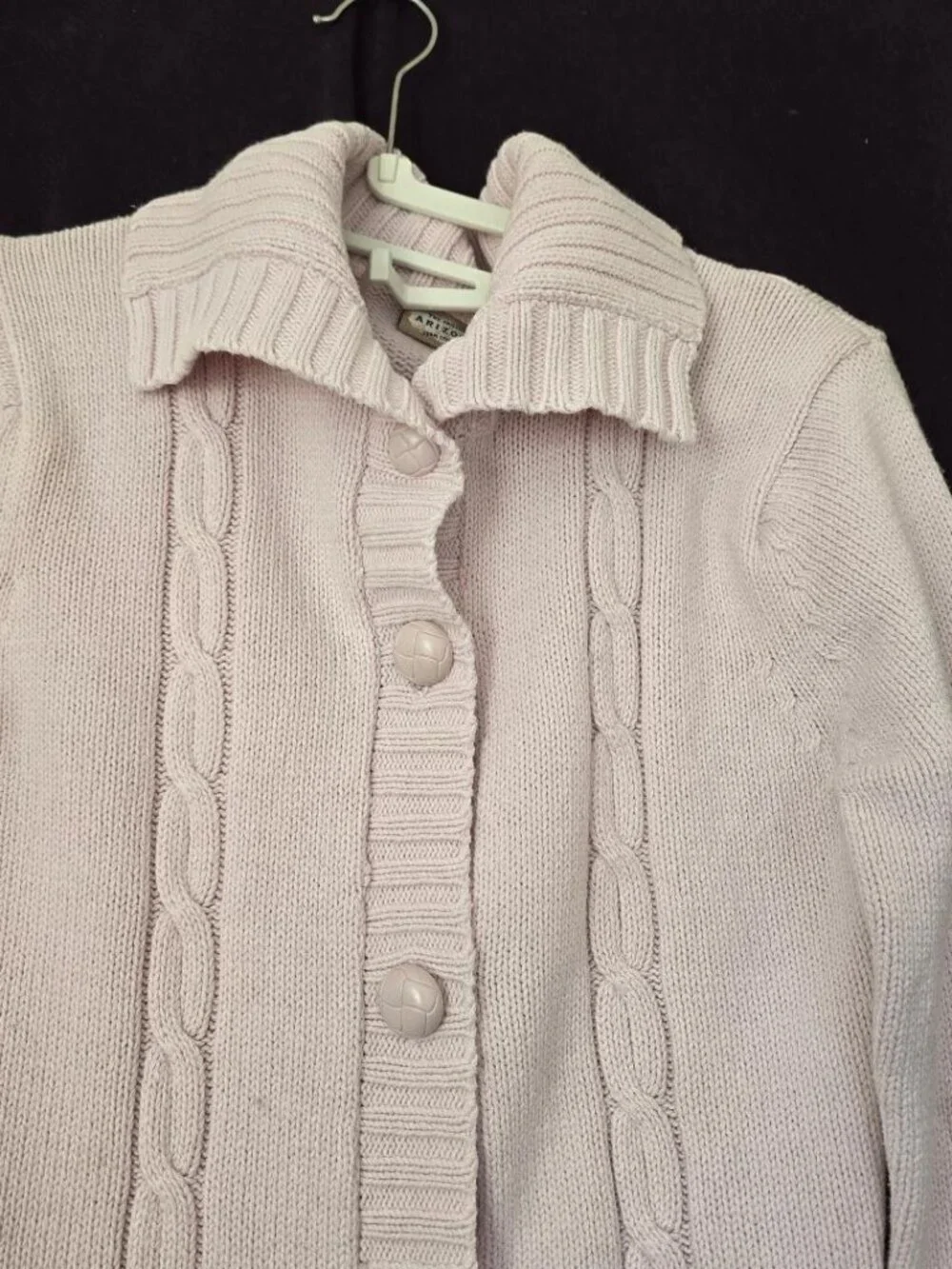 NWOT M (L-Runs Small) Arizona Jean Company Bluff Pink Cardigan L-Sleeves Sweater